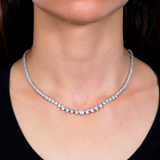 Collana Tennis Cuori Zirconi Bianchi Amen