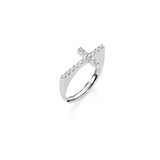 Anello Croce Squadrato con Zirconi Amen