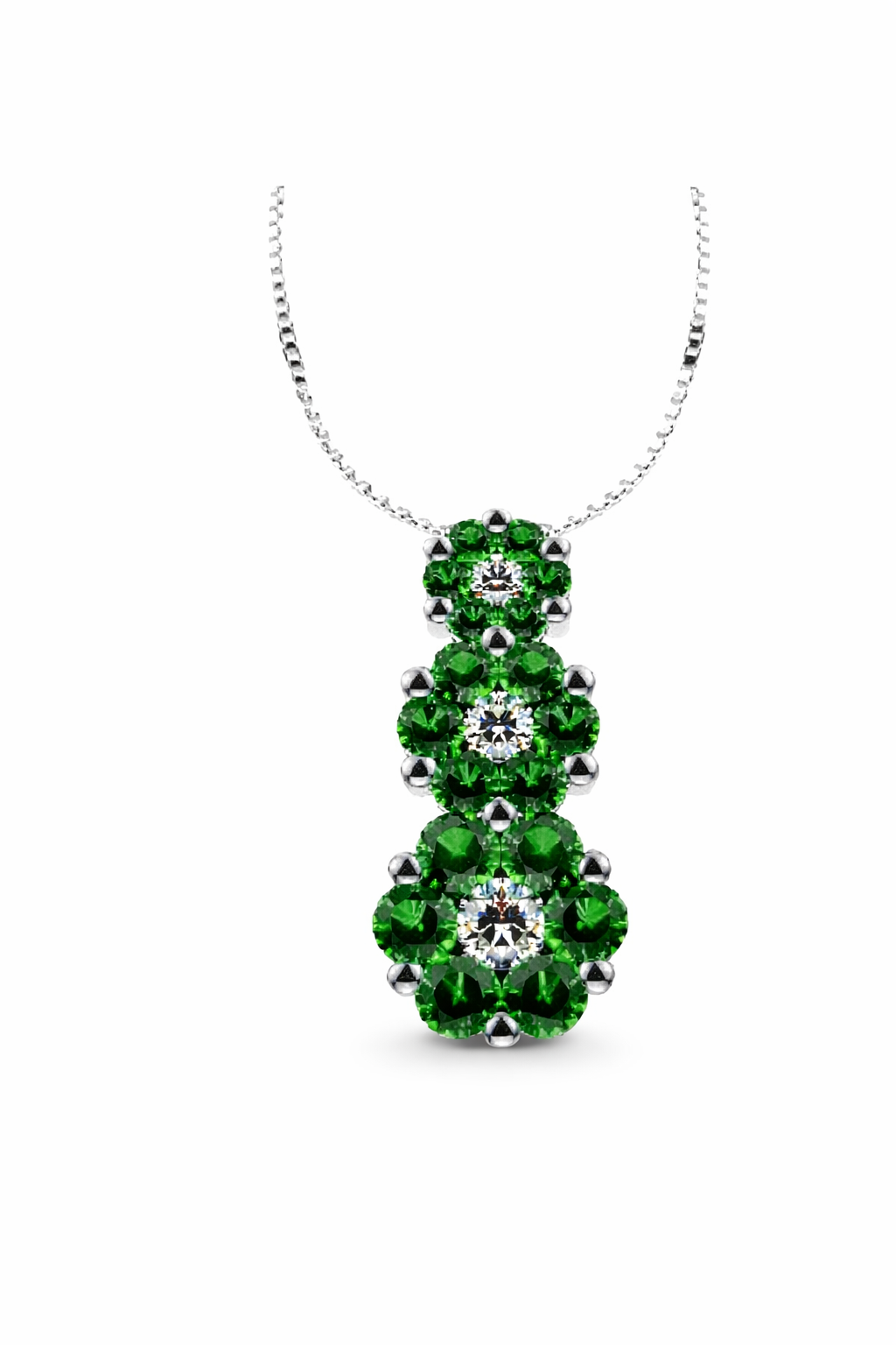 Collana Donna Con Diamanti Blu E Pietre Naturali Fatte A Mano - Gioiello Artigianale 50 Cm