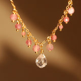 GIROCOLLO GOCCIA QUARZO ROSA E TORMALINE MAMAN ET SOPHIE