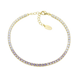 Bracciale Tennis Dorato Degradé Viola con Zirconi 2,5 mm Amen