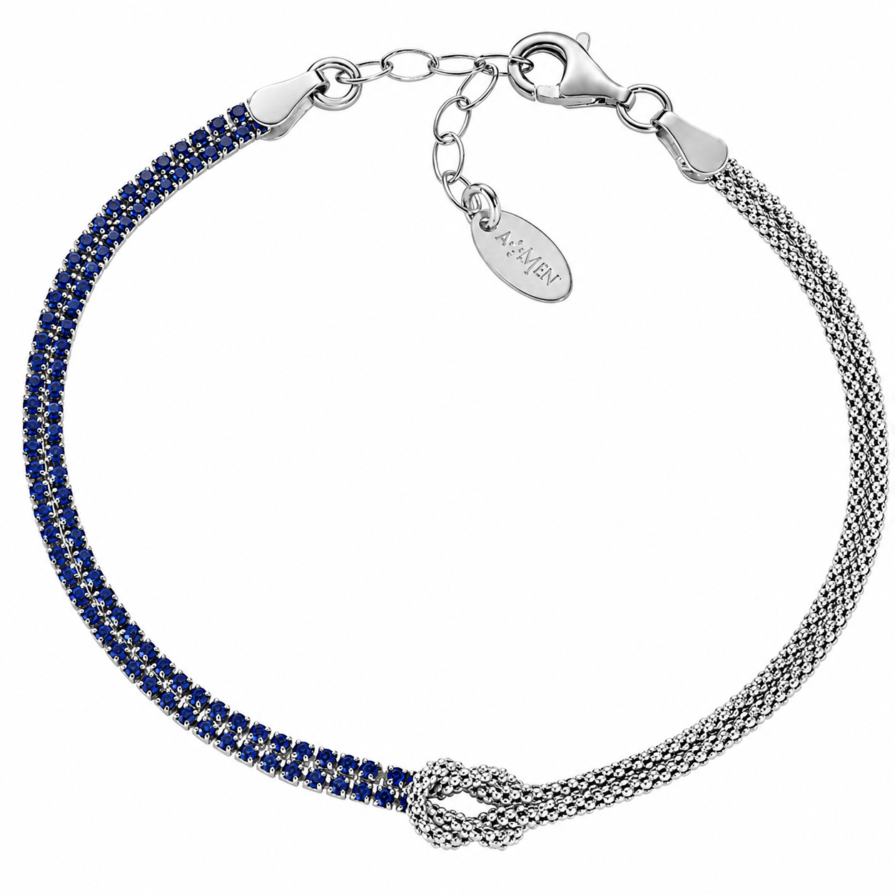 Bracciale Nodo d'amore con Zirconi Colorati Amen