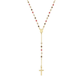 Rosario Classico Dorato con Cristalli Multicolor Amen