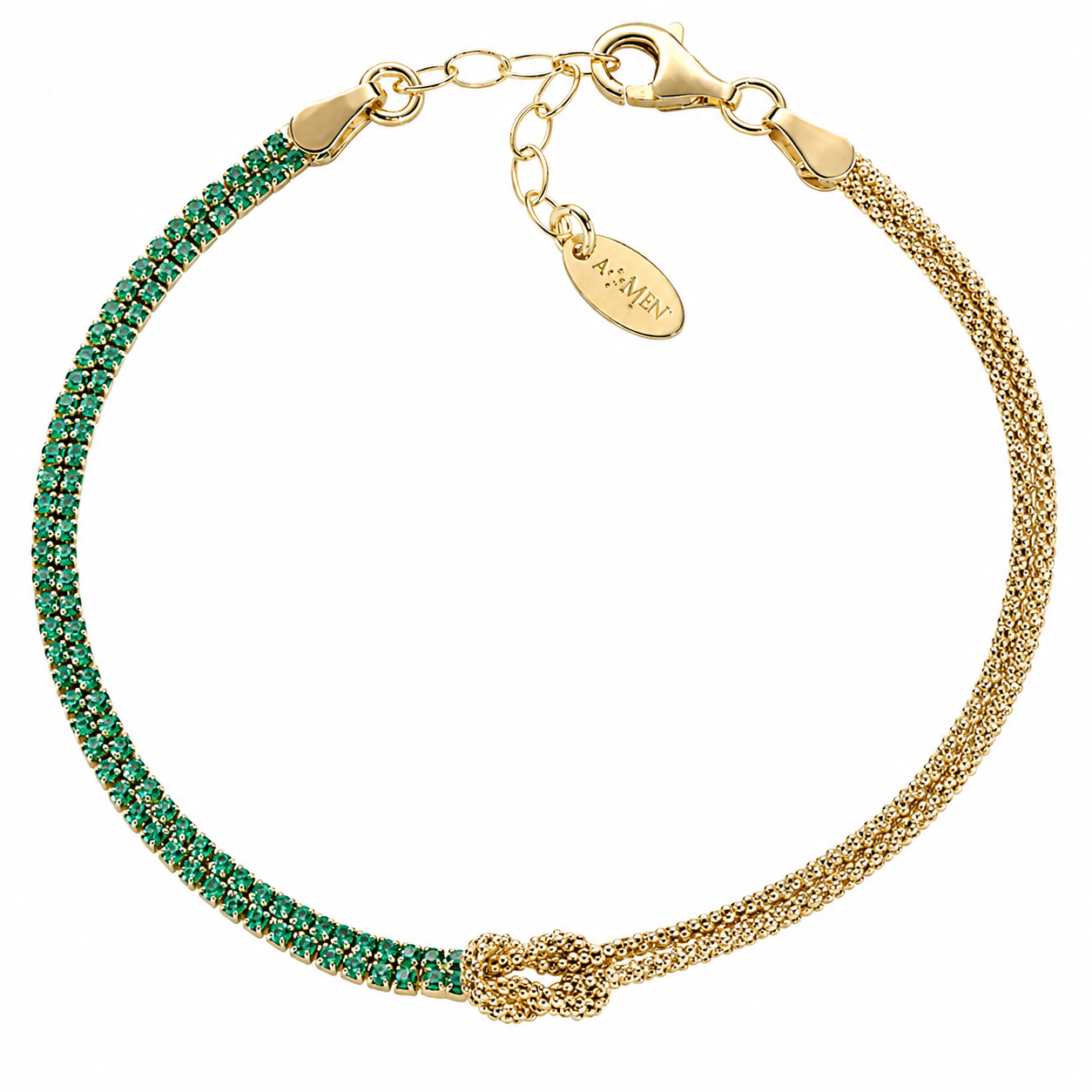 Bracciale Nodo d'amore con Zirconi Colorati Amen