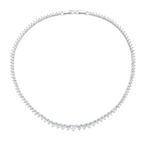 Collana Tennis Cuori Zirconi Bianchi Amen