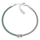 Bracciale Nodo d'Amore con Zirconi Verdi Amen