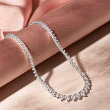 Collana Tennis Cuori Zirconi Bianchi Amen
