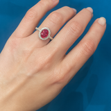 Anello Kate in oro bianco con rubino