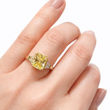 Anello in oro 18k con zaffiro e diamanti green