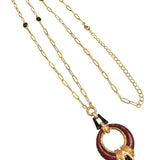 Collana lunga con ciondolo smaltato