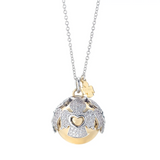 Collana Chiama Angeli Dorata in Argento con Zirconi Bianchi Amen