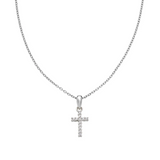 Collana Croce Pendente con Zirconi Bianchi Amen
