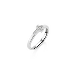 Anello Croce Piccola con Zirconi Bianchi Amen
