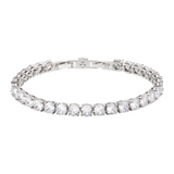 Bracciale Tennis in argento rodiato regolabile con Zirconi Bianchi Amen