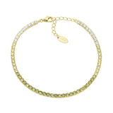 Bracciale Tennis Dorato Degradé Verde Oliva con Zirconi 2,5 mm Amen
