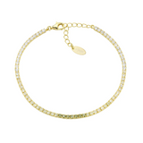 Bracciale Tennis Dorato Degradé Verde Oliva con Zirconi Amen