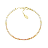 Bracciale Tennis Dorato Degradé Arancione con Zirconi Amen