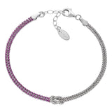 Bracciale Nodo d'Amore con Zirconi Rossi Amen