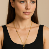 Collana lunga con ciondolo smaltato