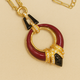 Collana lunga con ciondolo smaltato