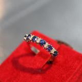 Anello con zaffiri e diamanti naturali Bibigì