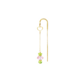 Orecchino pendente con peridoto e quarzo rosa Maman et Sophie